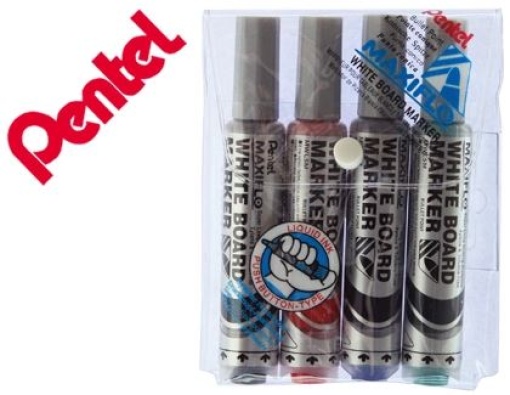Marcadores Pentel MWl5M Quadro Branco Maxiflo (emb.4cores)
