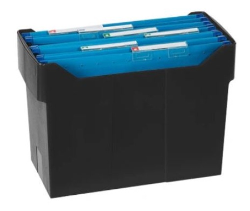 Cesto de Secretária Para Arquivo Suspenso Preto (Capacidade 20 Capas)