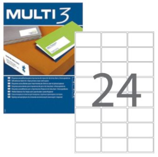 Etiqueta Multi3 64,6x33,8 A4 Cx.100fls (2400un)
