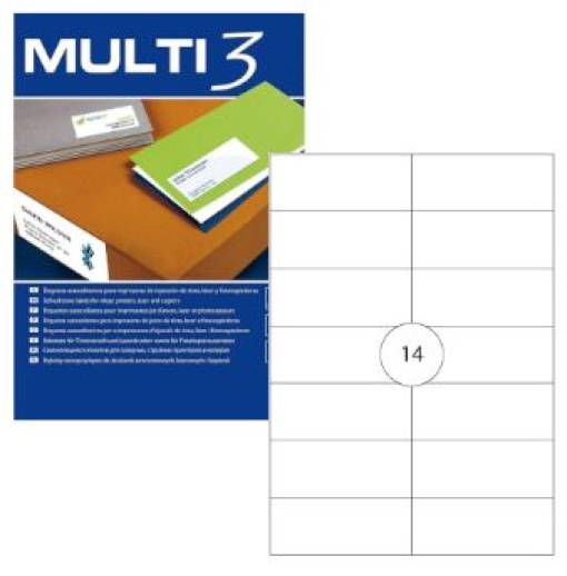 Etiqueta Multi3 105x42,4 A4 Cx.100fls (1400un)
