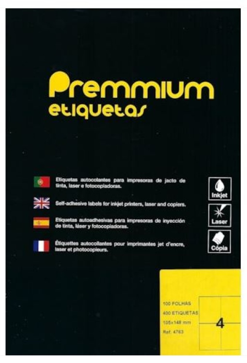 Etiqueta 105x148 Premmium A4 Cx.100fls (400un)