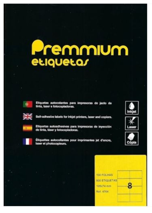 Etiqueta 105x74 Premmium A4 Cx.100fls (800un)