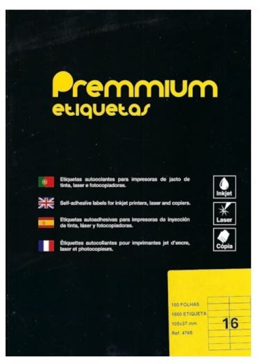Etiqueta 105x37 Premmium A4 Cx.100fls (1600un)
