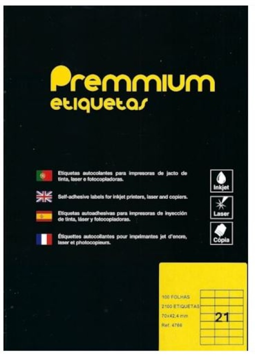 Etiqueta 70x37 Premmium A4 Cx.100fls (2400un)