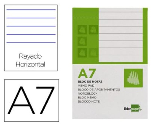 Bloco Apontamentos Liderpapel A7 80F Pautado (BN11)