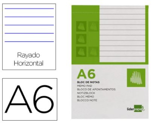 Bloco Apontamentos Liderpapel A6 80F Pautado (BN12)