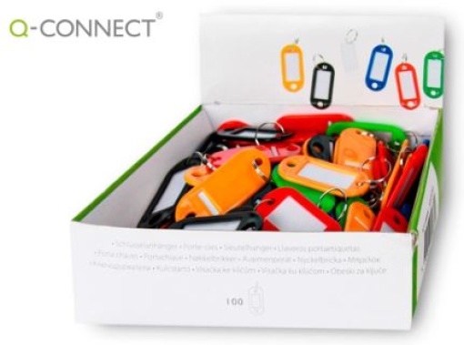 Chaveiro Porta-Etiquetas Q-Connect Cores Sortidas Cx.100un (KF10869)