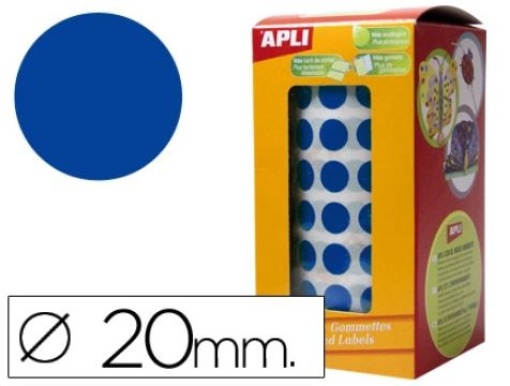 Etiquetas Apli Autoadesivas Circulares 20mm Azul em Rolo