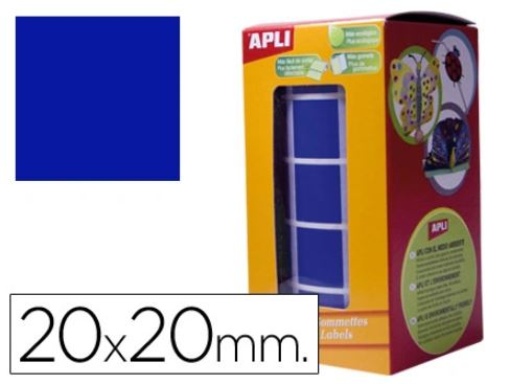 Etiquetas Apli Autoadesivas Quadradas 20x20mm Azul Rolo de 1770 Etiquetas