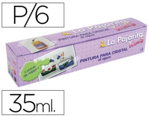 Pintura laca Cristal La Pajarita - Set de 6 Cores Sortidas +Pincel