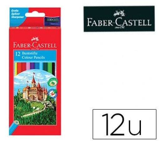 Lapis de Cor Faber-Castell 12 Cores Hexagonal Madeira Reflorestada