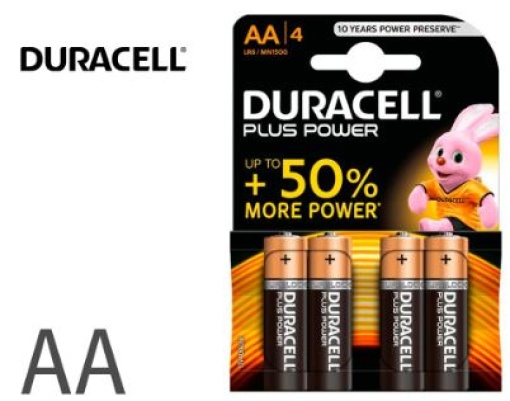 Pilha Duracell Alcalina Plus AA Blister 4uni