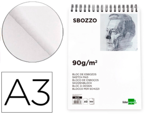 Bloco Esbocos Espiral Liderpapel A3 100fls 90gr (DL06)