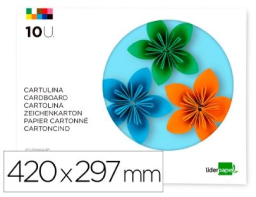 Bloco Cartolinas Liderpapel A3 420x297mm 10fls 180gr Cores Sortidas (TM09)