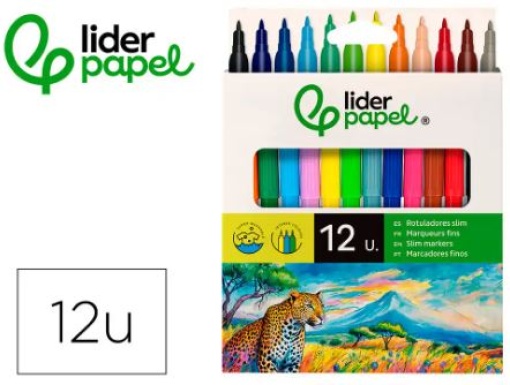 Marcador Liderpapel Feltro Slim 12Cores (RT12)