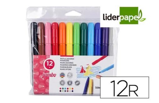 Marcador Liderpapel Feltro Jumbo 12Cores