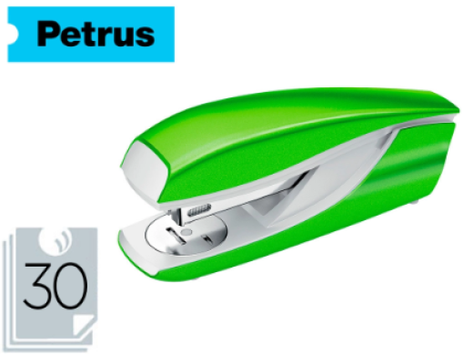 Agrafador Petrus 635 Wow Cap.30fls (24/6-26/6) Verde Metalizado (623595)