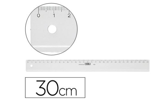 Regua M+R 30cm Plastico Transparente
