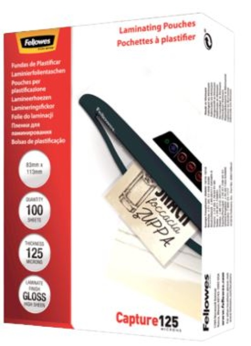 Bolsa Plastificaçao Fellowes Brilho 83x113 A7 125mic Cx.100un