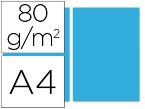 Papel Cor Liderpapel A4 80gr Azul Turquesa Emb.100fls (PC60)