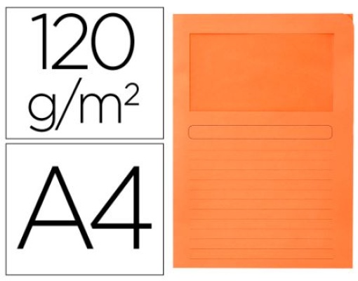 Classificador Cartolina Q-Connect A4 Laranja com Janela Transparente 120gr Pack 50un (KF15248)