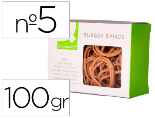 Elasticos Q-Connect Nº5 (50x2mm) Cx.100gr (KF14693)