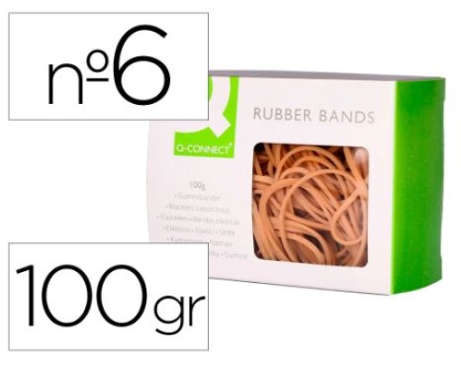 Elasticos Q-Connect Nº6 (60x2mm) Cx.100gr (KF14694)