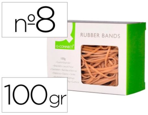 Elasticos Q-Connect Nº8 (80x2mm) Cx.100gr (KF15045)