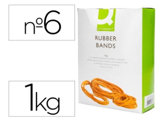 Elasticos Q-Connect Nº6 (60x2mm) Cx.1000gr (KF14683)