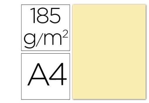 Cartolina Guarro A4 Creme 185gr Pack 50folhas