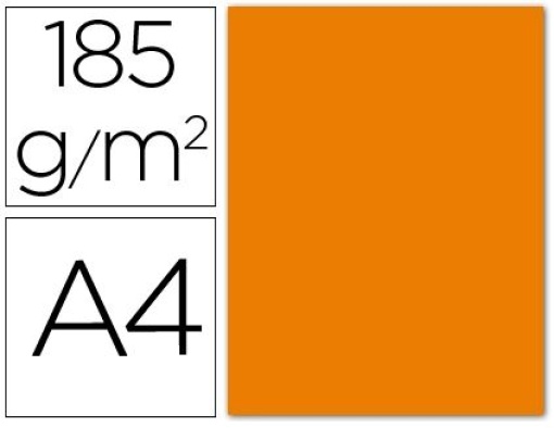 Cartolina Guarro A4 Laranja 185gr Pack 50folhas