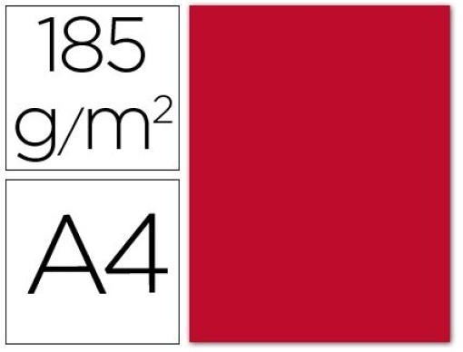 Cartolina Guarro A4 Vermelho 185gr Pack 50folhas