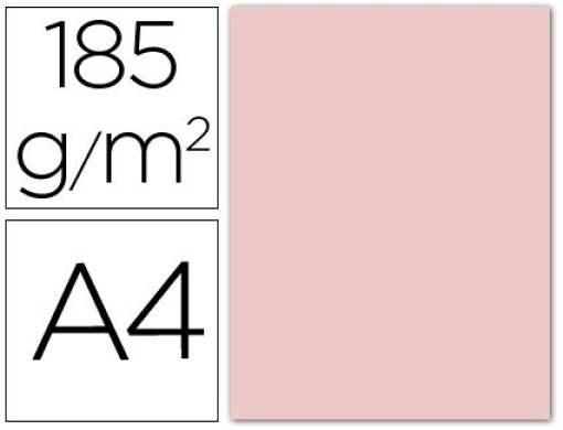 Cartolina Guarro A4 Rosa 185gr Pack 50folhas