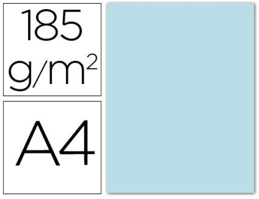 Cartolina Guarro A4 Azul Ceu 185gr Pack 50folhas