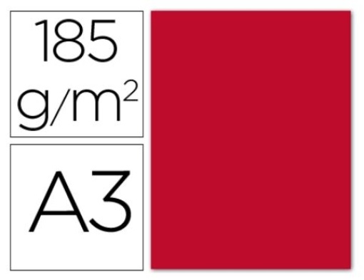 Cartolina Guarro A3 Vermelho 185gr Pack 50folhas