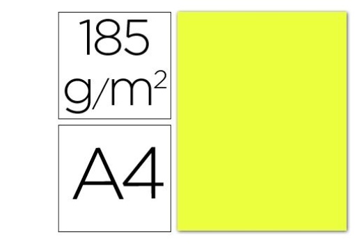 Cartolina Guarro A4 Amarelo limao 185gr Pack 50folhas