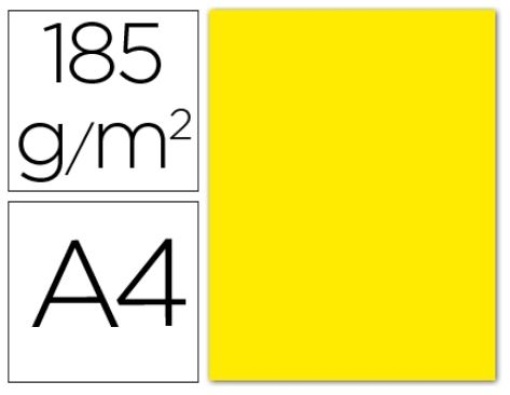 Cartolina Guarro A4 Amarelo Gualda 185gr Pack 50folhas