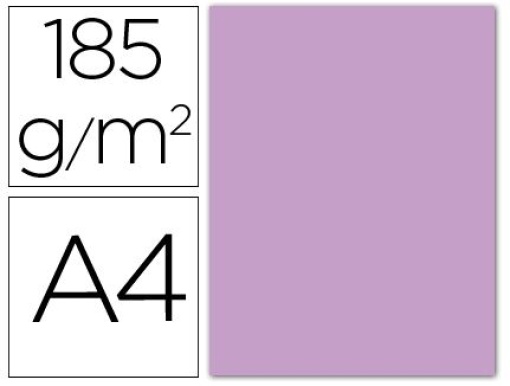 Cartolina Guarro A4 Lilas 185gr Pack 50folhas