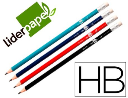 Lapis Grafite Triangular C/Borracha 2HB Liderpapel (LL02)