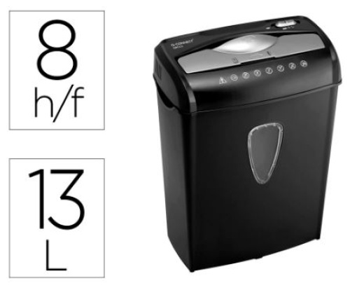 Destruidora de Documentos Q-Connect Capacidade de Corte 8folhas Destroi Agrafes Clips e Cartoes