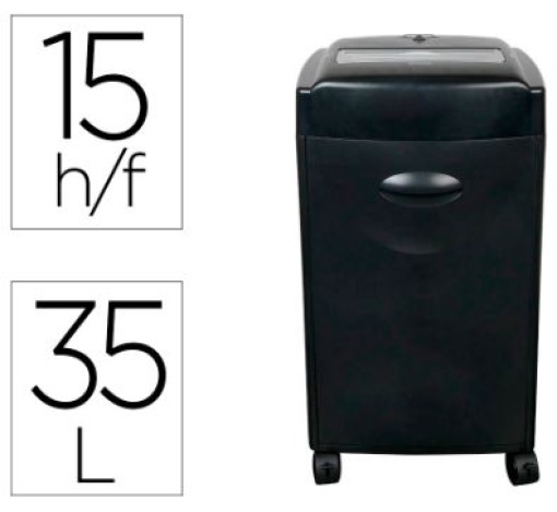 Destruidora Documentos Q-Connect KF15553 Capacidade Corte 15fls Destroi Agrafes Clips CDs e Cartoes