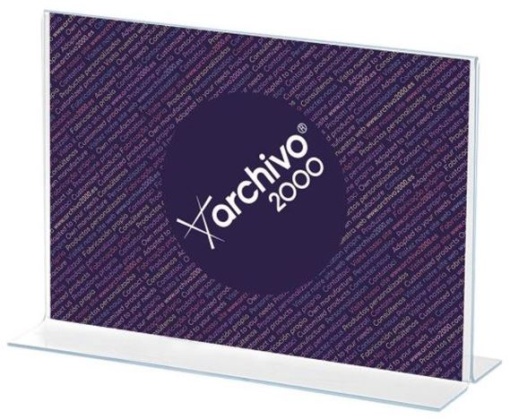 Expositor Porta Precos Acrilico 2 Faces A3 Horizontal em T  