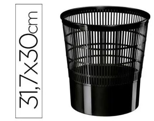 Cesto Papeis Plastico Cep Ecoline Rede Preta 30x30x31,7cm