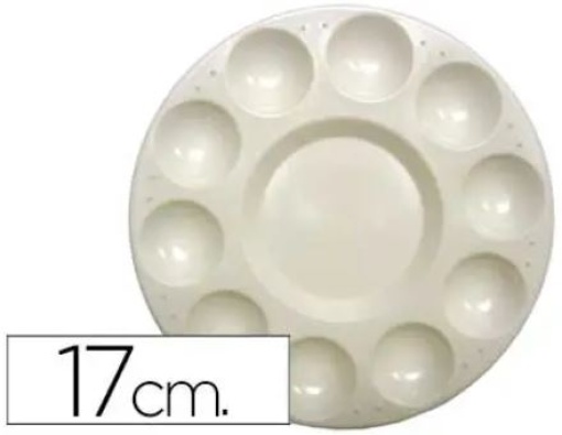 Paleta Plastica Artist Circular Com 10 Compartimentos 17cm