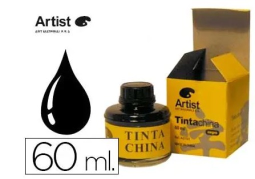Tinta da China Artist Preta Frasco de 60ml