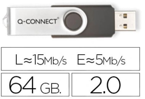 Pen Drive USB Q-Connect Flash 64G 2.0