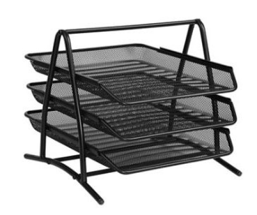 Tabuleiro Em Rede Metalica Preto 3 Gavetas