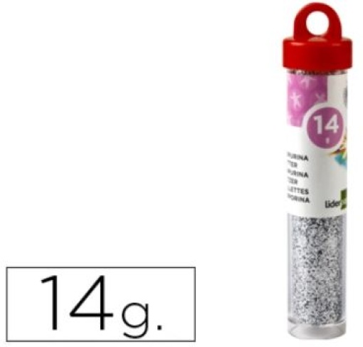 Purpurina Liderpapel Fantasia Cor Prata Frasco de 14gr