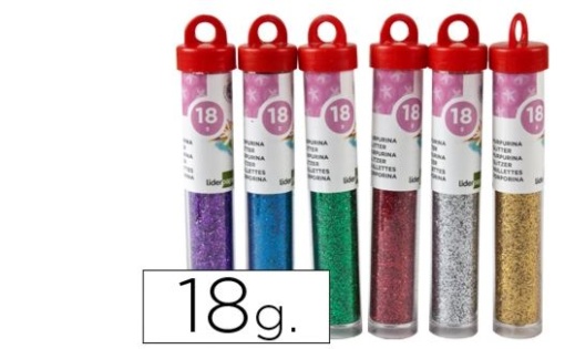 Purpurina Liderpapel Fantasia Cores Metalicas Sortidas Cx. 24 Frascos de 18gr