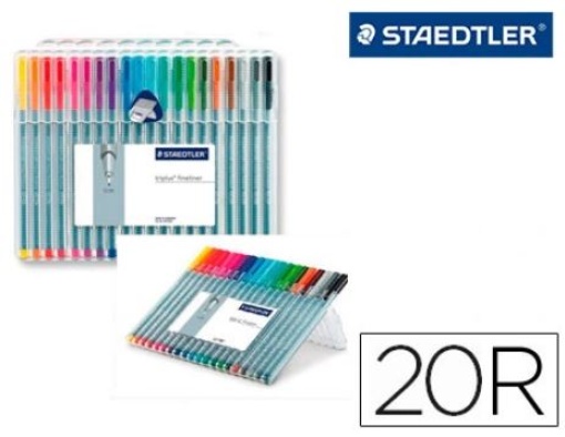 Marcador Staedtler Triplus Fineliner Estojo 20 Cores Sortidas (334 SB20)